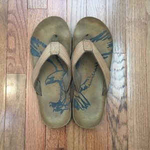 AE American Eagle Brown Flip Flops